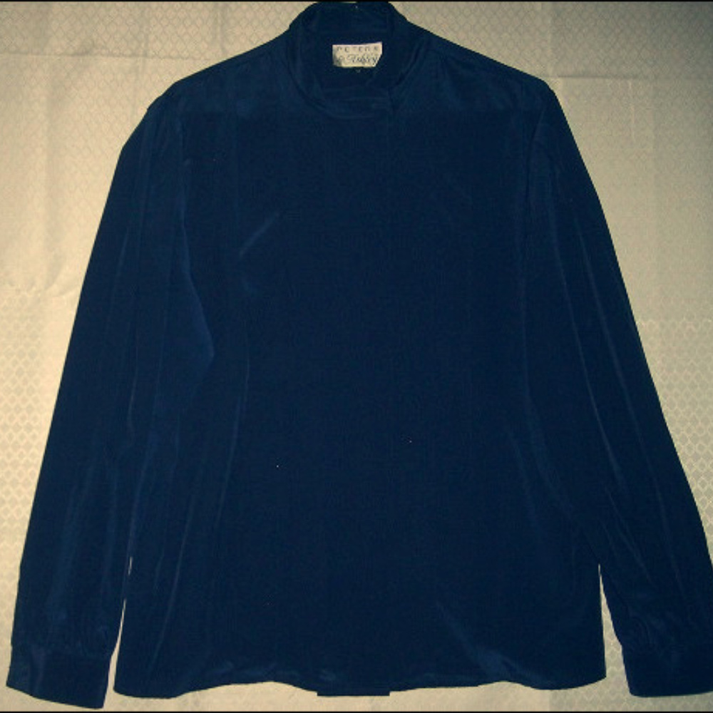 Elegant Top Peters & Ashley Sz.14 L/S Navy Blouse